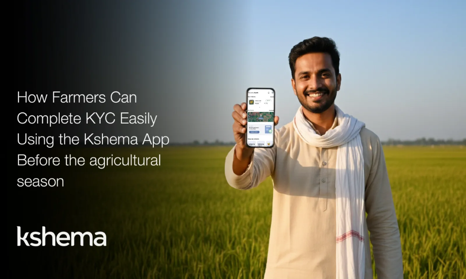 Kshema App KYC Aadhaar verification process on smartphone